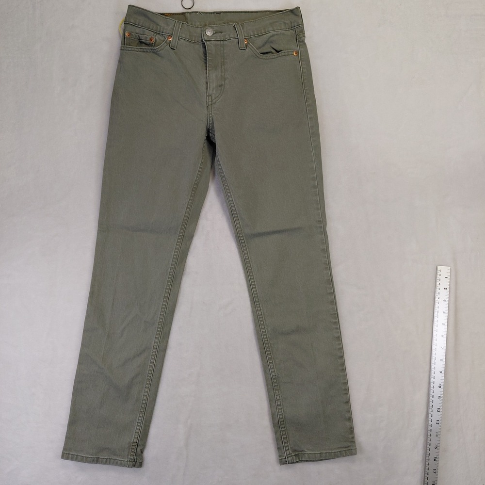 Levis 511 Slim Fit Olive Green Pants Mens 30x30 Cotton Blend Trousers